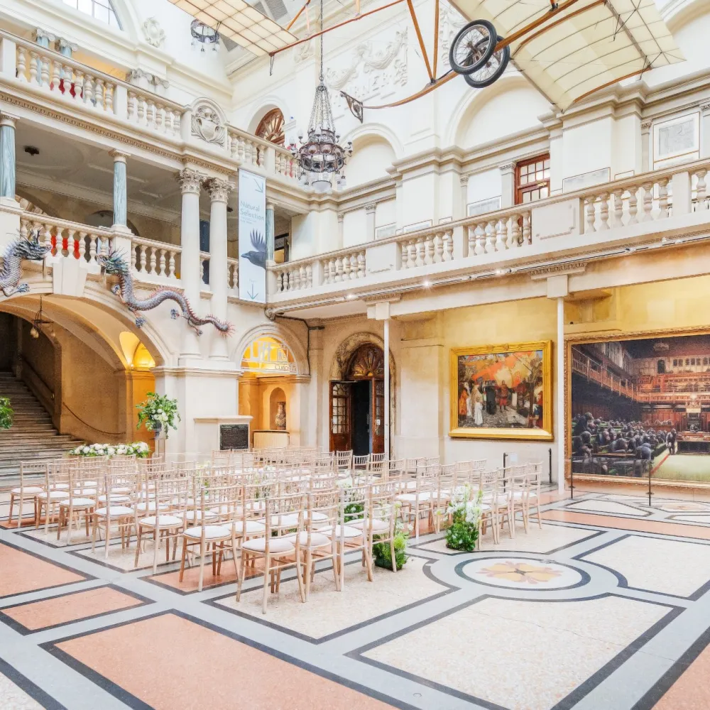 inside bristol museum wedding event
